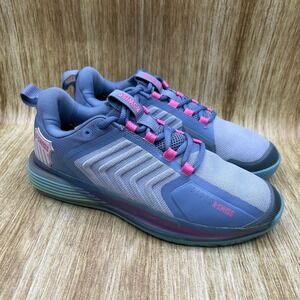 K-Swiss Ultrashot 3 HB Women's Size 9.5 Tennis Shoes Gray Blue Athletic Sneakers